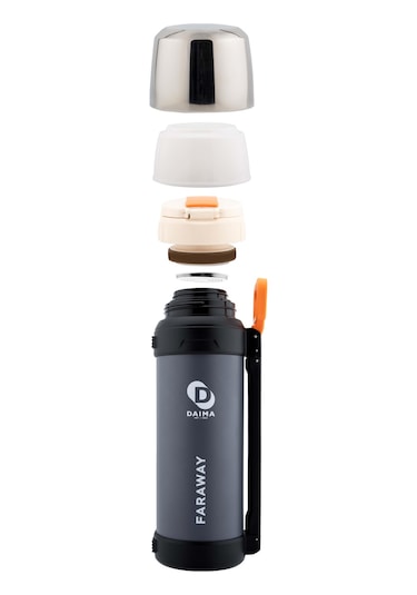 Daıma Faraway 2500 Ml 12 Saat Sıcak 24 Saat Soğuk Gri Termos Gri