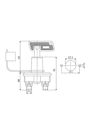 Akü Devre Kesici Isıya Dayanıklı Elektrik Anahtar Şalter 100a Dev