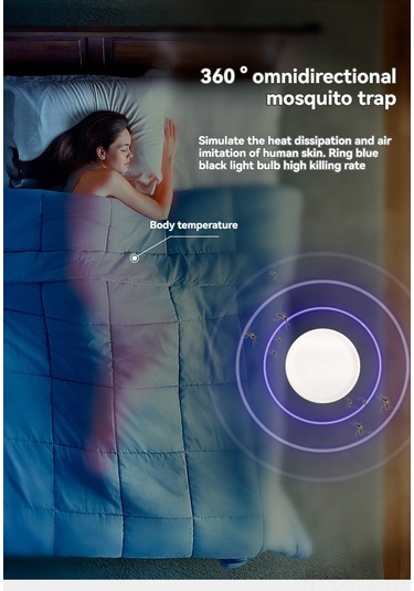 Geekyou Ev İçin Led Usb+adaptörlü Moskito Öldürücü Lamba - 8 Led Işıklı A06 Beyaz - 100 M² Etki Alanı