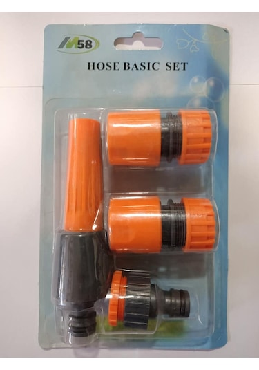 M58 4 Parça Hortum Adaptörü ve Hortum Fıskiye Yıkama Sulama Seti Sürat