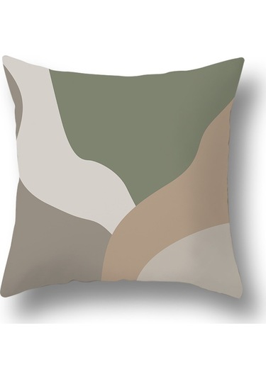 Kuzey Avrupa Geometrik Keten Yastık 45 45 Cm-56 Ekru