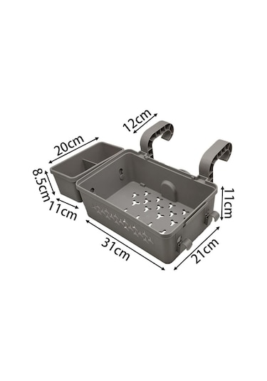 Suntek Havuzbaşı Depolama Sepeti Yer Üstü Havuz Gri 42 x 33 CM