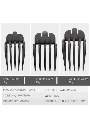 Homyl 3 Adet Saç Kesme Sınırı Taraklar 32mm 38mm 51mm Koruma Eki