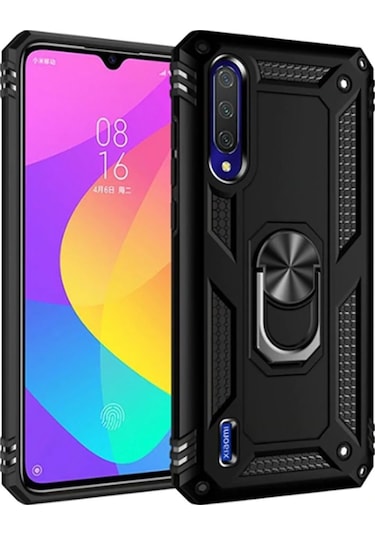 Xiaomi Mi A3 Kılıf Zore Vega Kapak Siyah