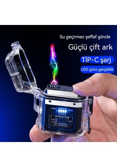 Oloey Su Geçirmez Elektronik Darbeli Çakmak Açık Rüzgar Geçirmez Çakmak