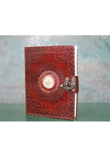 Büro Ev Ofis Hediyesi İçin Taşlı Biçim Deri Defter