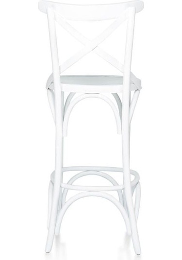 Thonet Ahşap Bar Sandalyesi Beyaz