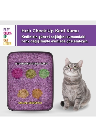 Metapet Renk Değiştiren Akıllı Kokusuz Doğal Topaklaşan Bentonit Kedi Kumu 1 KG