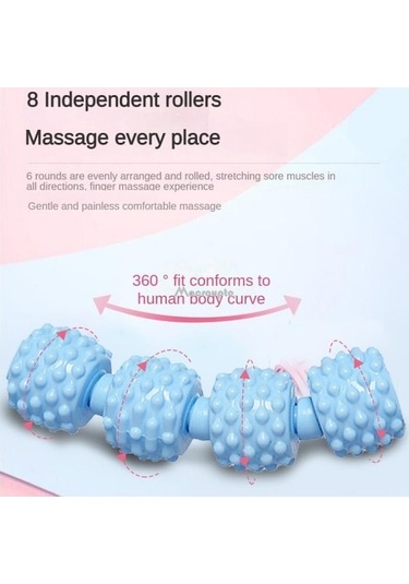 Mavi 12 Tekerlek Halka Kelepçe Bacak Çalıştırıcı Bacak Kas Spor Bel Güzellik Bacak Cihazı Yoga Masaj Silindiri Eğitmen Kas Gevşeme Rulo Mavi