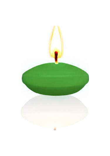 50'li Paket 3.5 Cm Yeşil Yüzen Mumlar Yeşil