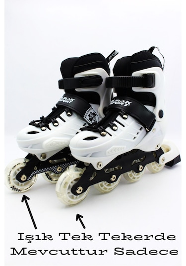 Profesyonel Işıklı Silikon Teker Ayarlanabilir Çocuk-yetişkin Pat Beyaz