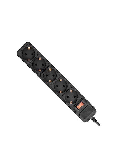 S-link Akım Korumalı Priz 5'li, 1,5 Metre, Siyah - Spg3-j-5 1.5 M