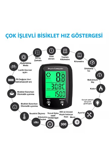 Bisiklet Hız Göstergesi Kilometre Sayacı Dijital Bisiklet Yol Bil