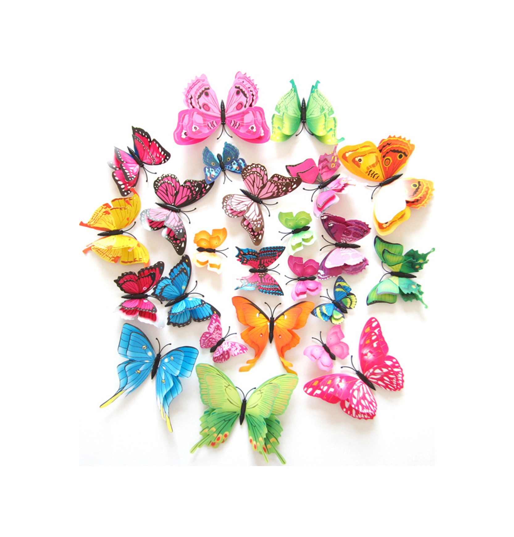 Youmex 12 Adet Pvc Çift Katlı 3d Kelebek Duvar Sticker, Doğal Dekor, Kolay Uygulama, Çeşitli Renkler Ve Kullanim Alanlari Sarı