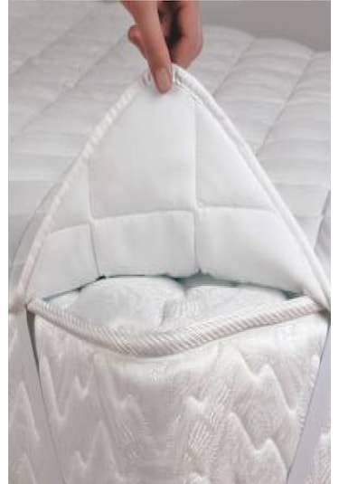 Altın Karma Yatak Koruyucu Kapitoneli 100x200 Cm Tek Kişilik Çarşaf Köşe Lastikli Beyaz