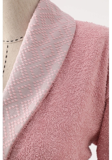 Nurpak Safir Pamuklu Aile Bornoz Seti - Krem - Gül Kurusu Gül Kurusu - Krem