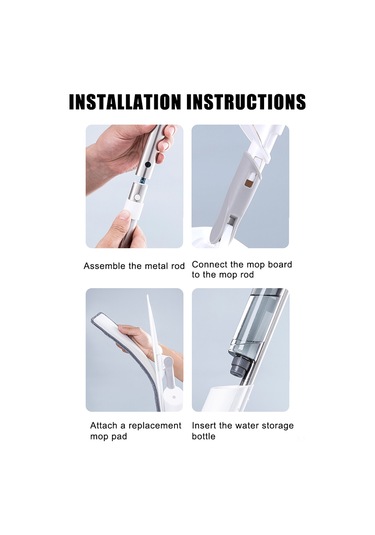 Geeroyoo 360 Derece Dönebilen Mikrofiber Yer Temizleme Süpürgesi - 270ml Şişeli, 2 Yıkanabilir Pedli, Parke Ve Fayans İçin