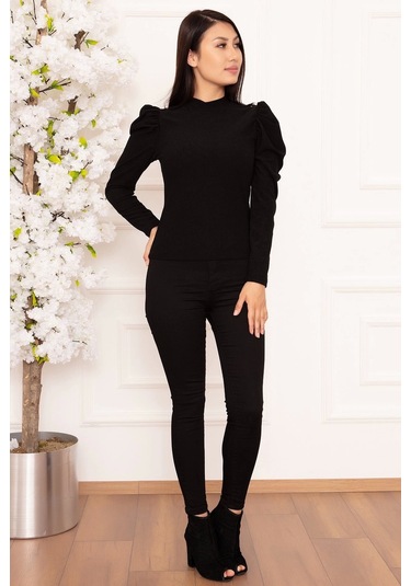 Prenses Kol Bluz Siyah W3125 Siyah