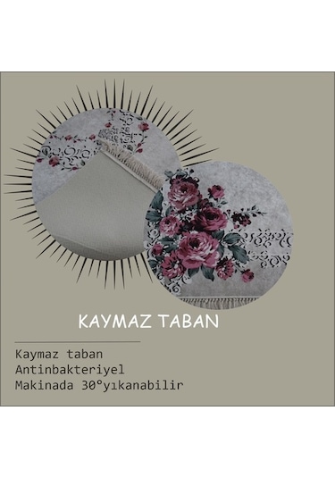 Kaydırmaz Taban Dekoratif Sardunya Model Halı Çok Renkli