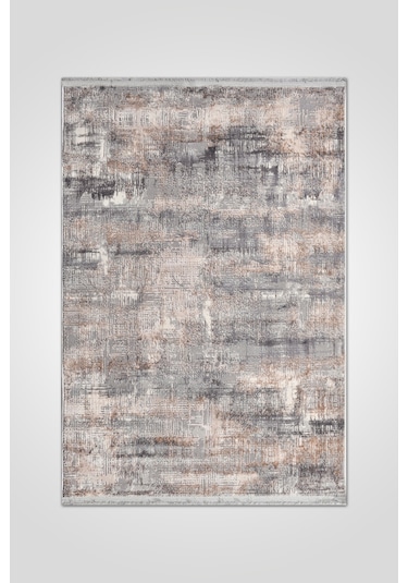 Notteo Modern Halı Yumuşak Dokulu, Dokuma Tabanlı, 7 Mm İnce Form, Dayanıklı Gri - Bej