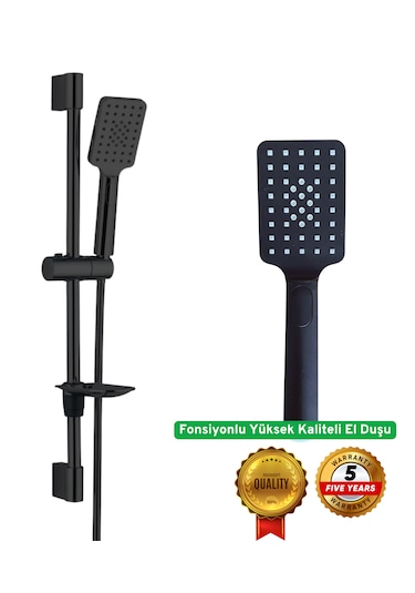 Drom Dusj Siyah Sürgülü Duş Seti