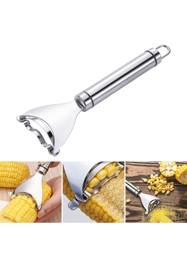 Homyl Mutfak Mısır Koçanı Striptizci Kesici Soyucu Harman Gümüş