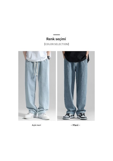 Erkek Vintage Kot Pantolon Siyah