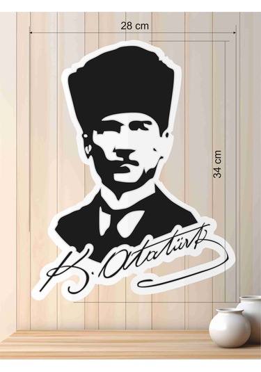 Mustafa Kemal Atatürk Silüet Duvar Dekoratif Mdf Lazer Kesim 34