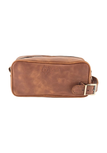 Twingold İsme Özel Dopp Kit Kişisel Bakım Ve Seyahat Çantası - %100 Rainbow Deri - Ac14004 - Kahverengi Kahverengi