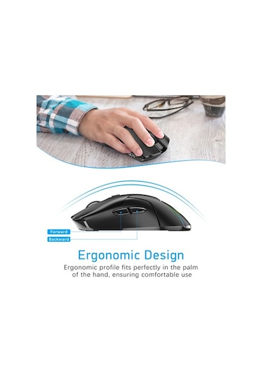 Novahub Hxsj T40 Kablosuz Oyun Faresi - 3 Modlu, 4000 Dpı, Rgb Işıklı, Şarj Edilebilir 001