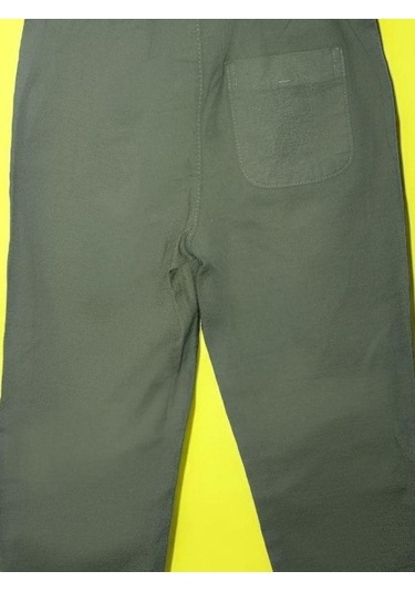 Erkek Bebek Keten Beli Paçası Lastikli Pantolon-15708 Yeşil