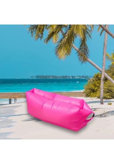 Suntek Şişme Hava Şezlong Kanepe Taşınabilir Kırmızı-gül Kırmızı