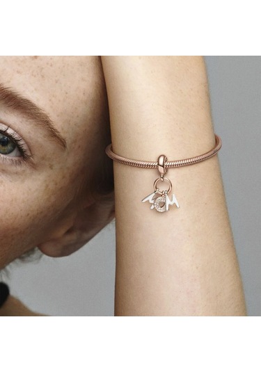 Nur Silver Mom Yazılı Gümüş Charm Nur-bl01213