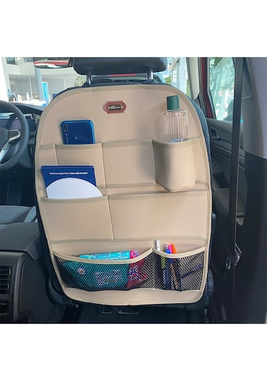 Ford B-max Araç İçi Deri Koltuk Arkası Organizer Düzenleyici Koruyucu Bej
