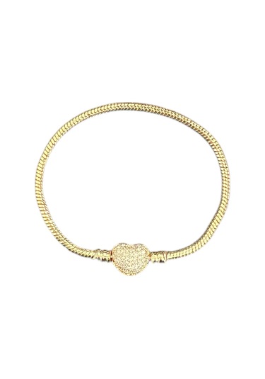 T-blk-27 Kalp Klipsli Bileklik Gold