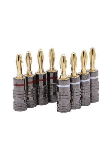 Hfambition 8 Adet 4mm Altın Kaplı Muz Soketi - Kolay Kurulum, Güvenli Bağlantı, Korozyon Dayanıklı, Polarite Tanımlama Kolaylığı