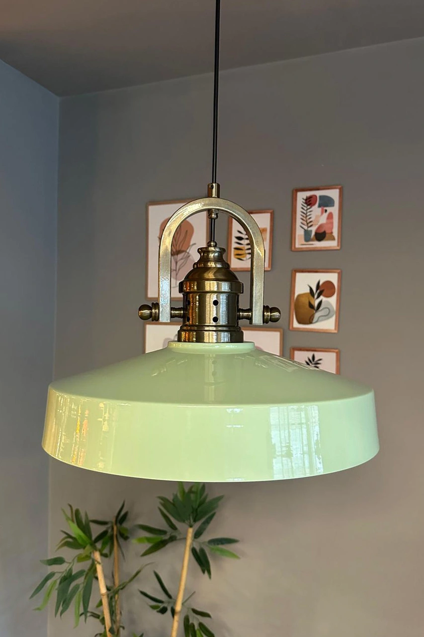 Açe Mint Tekli Delikli Eskitme Başlık Avize Retro Sarkıt Ofis Showroom Salon Mutfak Avizeleri Mint