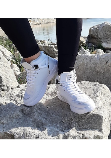 Dunlop 2238-2243 Beyaz, Fuspetli Ortapedik Boğazlı  Basket Spor Ayakkabı AYKSAYAK-000499