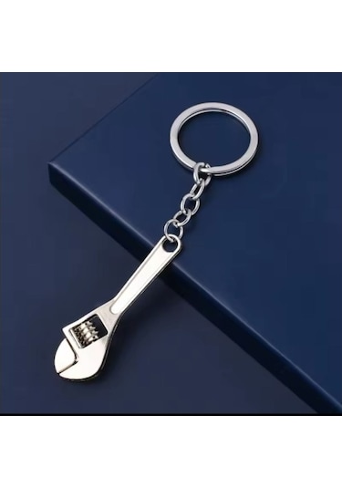 Fonksiyonel İngiliz Anahtarı Şeklinde Anahtarlık Açık Gri