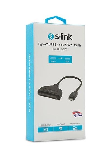 S-Link Sl-Usb-C76 Usb3.1 Type-C To Sata 7+15 Pin Çevirici