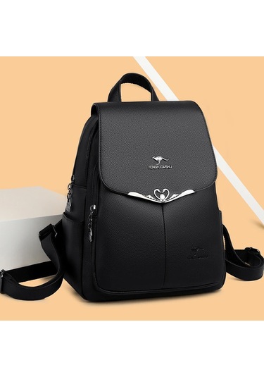 Lichen Kadınlar İçin Lüks Tasarımcı Moda Sırt Çantası Okul Siyah