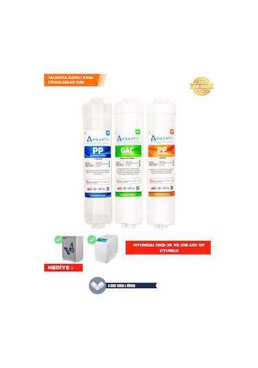 Su Arıtma Filtresi – Hyundai Hnd-35 Ve Hw-100 Up Uyumlu 3’lü Set