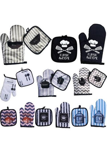 Dimi Izgara Sağ Eldiven Kalın Mikrodalga Pişirme Eldiveni Tencere İle Isıya Dayanıklı 5