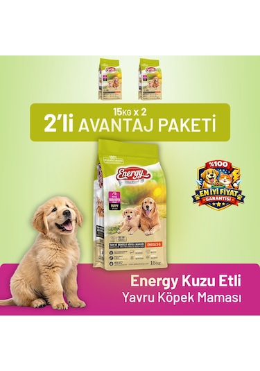Kuzu Etli Yavru Köpek Maması 15 Kg - 2 Adet