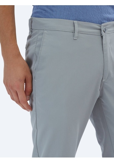 Gri Dokuma Casual Pantolon Gri