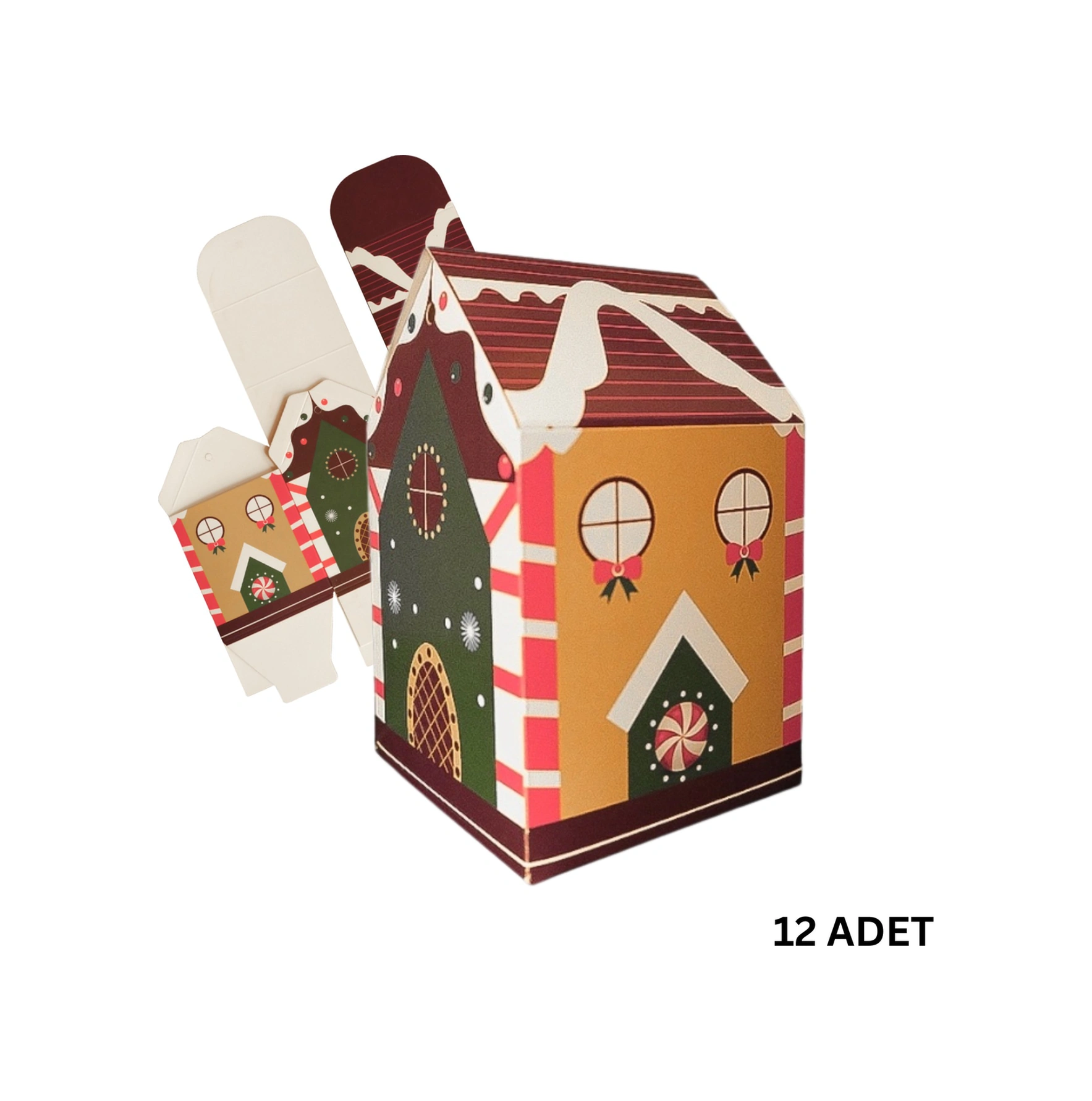 Yılbaşı Ev Tasarımlı Kutu Çanta, Yeniyıl, Parti, Hediye Çantası,