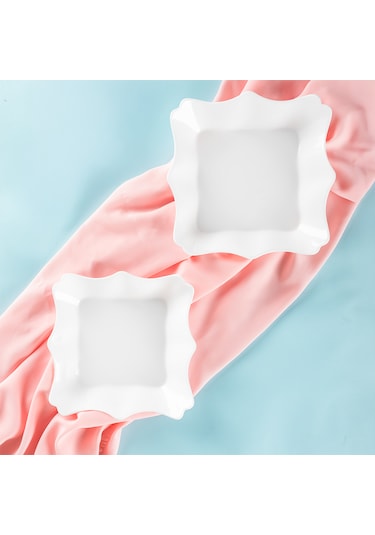 Porsima Porselen 2li Sunumluk Kahvaltılık Mini Tabak Seti 19x21cm