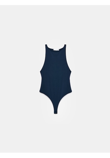 Dilvin 32836 Halter Yaka Bodysuit-k.lacivert