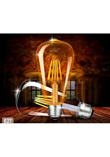 On Adet Rustik Led Ampül Dekoratif Ampül Edison Ampül