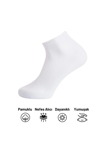 Black Deer Bilek Boy Pamuklu Patik Çorap Unisex 6 Çift Çok Renkli